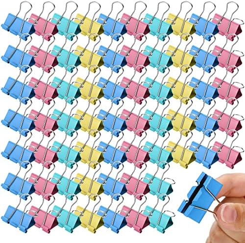 Yexiya 300 Pcs Medium Binder Clips, 1.25 Inch Paper Clamps,Assorted Colors by Yexiya
