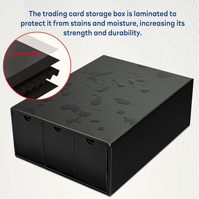Trading Card Storage Box, Collector Cardboard Card Box with 50 Dividers for MTG TCG Magic Baseball Sports Cards Collection, 12 Drawers - Image 3