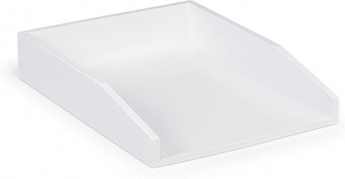 5 x document trays, stackable, DIN A4 paper, office, desk, bamboo wood letter tray, 6 x 25 x 33 cm, white - Image 8