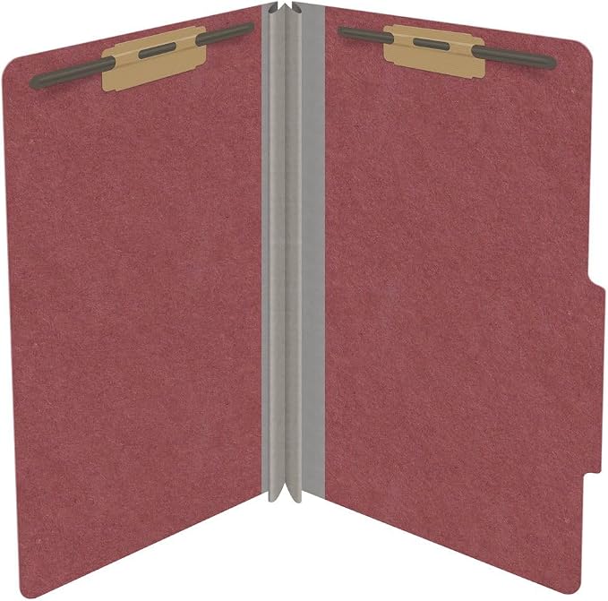 25 Pt. Pressboard Classification Folders, 2/5 Cut ROC Top Tab, Legal Size, No Dividers, Dark Red (Box of 25) - Image 4