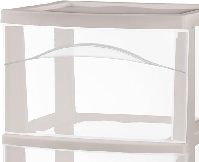 Sterilite 4 Pack 3 Drawer Storage Cart, Rolling Organization, Grey Pumice - Image 5