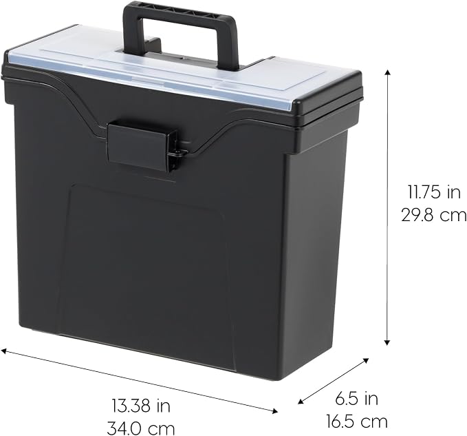 IRIS USA Slim Portable Letter/Legal File Tote Box, 4-Pack, Black | Carry letter and legal files, folders and paperwork with a slim portable design for organized storage on the go - Image 5