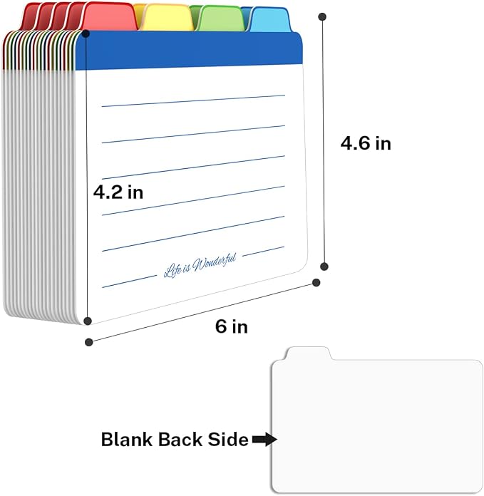 Neando Bamboo Recipe Card Organizer for 4x6 Cards – Wooden Index Card Storage Box with Lid, 4 Compartments, 600-Card Capacity, Includes 20 Tabbed Guides – Natural Kitchen Filing System - Image 4