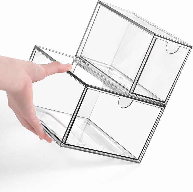 Stackable Storage, Clear Plastic Drawer Storage With 10 Drawers, 4 Different Sizes, Suitable For Desktop, Candy boxesunnels, Cosmetics, Stationery, Jewelry and Organization - Image 6