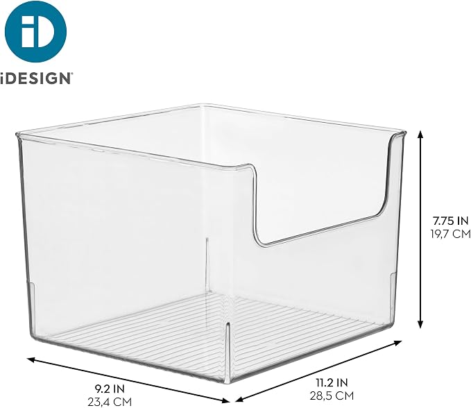 iDesign Open-Front Storage Bin, Clear | Kitchen, Pantry, Bathroom, Home Office, Made in USA - Image 4