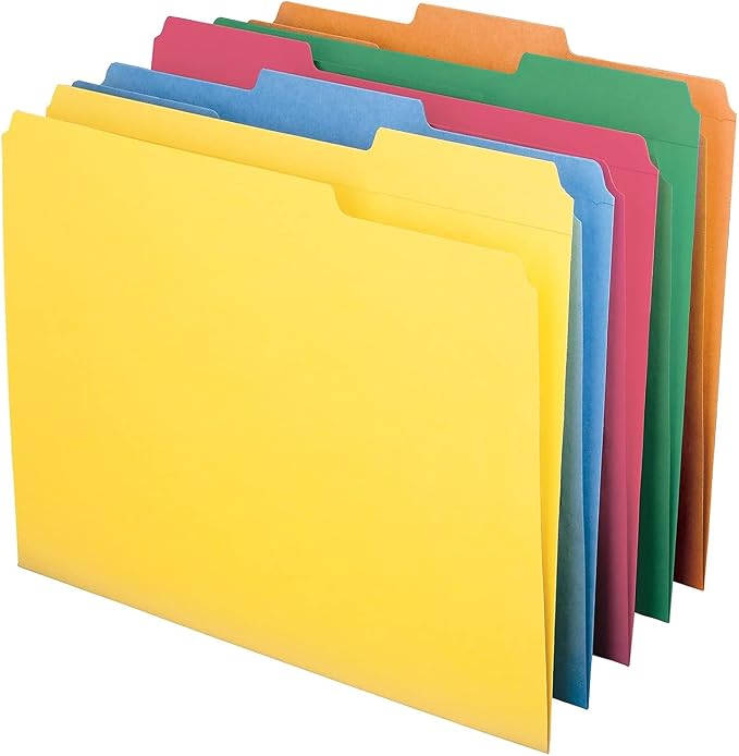 Smead File Folder, Reinforced 1/3-Cut Tab, Letter Size, Assorted Colors, 100 per Box (11993) | Premium colored stock, two-ply reinforced tabs in 3 positions, color-coded home and office drawer filing, SFI certified - Image 8