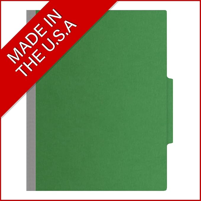 25 Pt. Pressboard Classification Folders, 2/5 Cut ROC Top Tab, Letter Size, 1 Pocket Divider, Moss Green (Box of 10) - Image 5