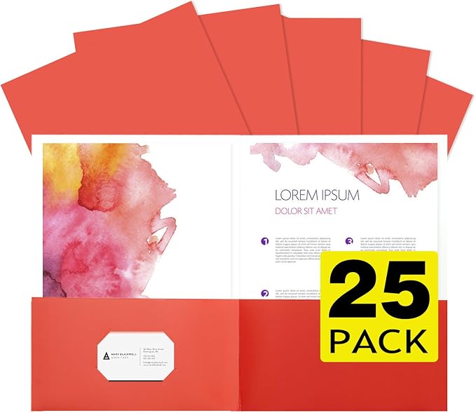 pmybupo Paper Folders with Two-Pockets,Fit Letter Size,25pcs Red by pmybupo