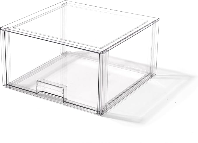 BINO | Stackable Storage Drawers, Tall X-Large - Clear | THE CRATE COLLECTION | Storage Bins With Drawers | Bathroom Organizers | Under Sink Organizer | Vanity Cabinet Home Organization by BINO