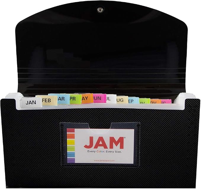 JAM PAPER Accordion Folders - 13 Pocket Plastic Expanding File - Check Size - 5 x 10 1/2 - Black - Sold Individually - Image 4