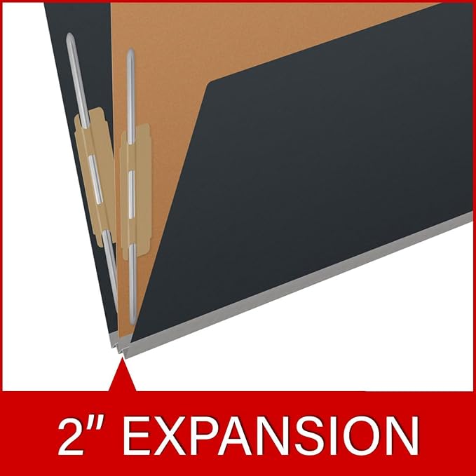 25 Pt. Pressboard Classification Folders, 2/5 Cut ROC Top Tab, Letter Size, 1 Pocket Divider, Black (Box of 10) - Image 7