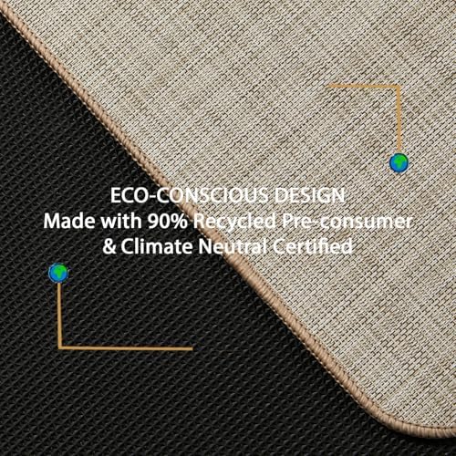 Chair Mat for Hardwood Floor, 36" x 48" Heavy Duty Office Chair Mat for Rolling Chairs, Anti Slip, Non-Curve, Floor Protector for Home Office, Ivory Linen Weave - Image 4