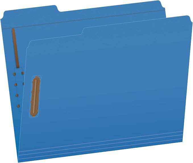 Pendaflex Fastener Folders, 2 Fasteners, Letter Size, Blue and Green, 1/3 Cut Tabs in Left, Right, Center Positions (50 per Box) - Image 2