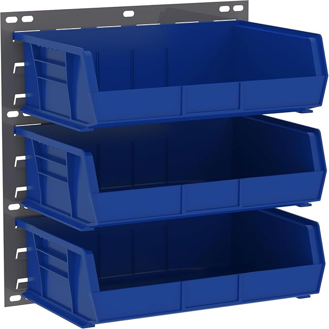 Akro-Mils 30255 AkroBins Plastic Storage Bins, 11"x16"x5", Blue, 6-Pack | Space-Saving Stackable Bins for Garage, Pantry, Craft Organization - Image 7