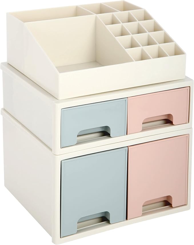 Stationery Organizer Box, Cosmetic Storage Box, Pen/Pencil, Remote Control, Office Supplies, Business Card Holder, Free Combination, [TAD-10] w/ 4 Drawers + 16 Slots - Image 8