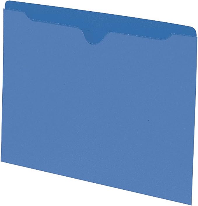 Smead File Jacket, Reinforced Straight-Cut Tab, Flat-No Expansion, Letter Size, Blue, 100 per Box (75502) - Image 3