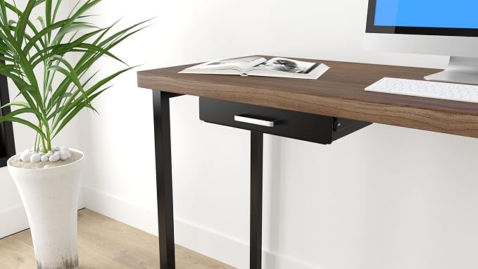 Gome Under Desk Pull-Out Drawer - Storage Organizer Office Mounted, Easy Slide-Out Pencil Drawer for Space Saving, Ideal for Sit-Stand Workstation with 1.2" High Crosspiece - Image 8