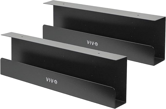 VIVO Under Desk 17 inch Cable Management Trays, Power Strip Holders, Cord Organizers, Wire Tamers for Office and Home, Black, 2 Pack, DESK-AC06-2C | Set of 2, Low Profile Power Strip Holder, Cord Organizer, Wire Tamer Steel Cable Rack for Office and Ho... by Unknown
