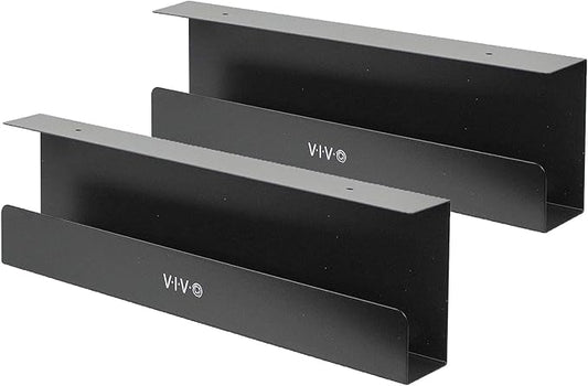VIVO Under Desk 17 inch Cable Management Trays, Power Strip Holders, Cord Organizers, Wire Tamers for Office and Home, Black, 2 Pack, DESK-AC06-2C | Set of 2, Low Profile Power Strip Holder, Cord Organizer, Wire Tamer Steel Cable Rack for Office and Ho... by Unknown