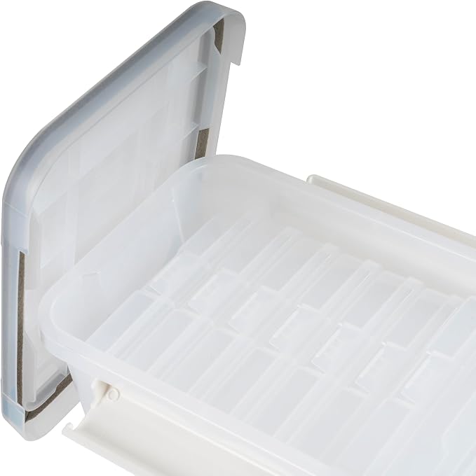 IRIS USA Photo Storage Box |Made in USA| 7 Cases - Clear | Fits 4" x 6" Pictures / Built-In Handle / Organizing Containers for Tasks, Stickers, Ephemera & Flashcards / WeatherPro - Image 3