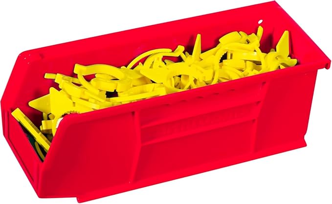 Akro-Mils 30224 AkroBins Plastic Storage Bins, 11"x 4"x 4", Red, 12-Pack | Space-Saving Stackable Bins for Garage, Pantry, Craft Organization - Image 8