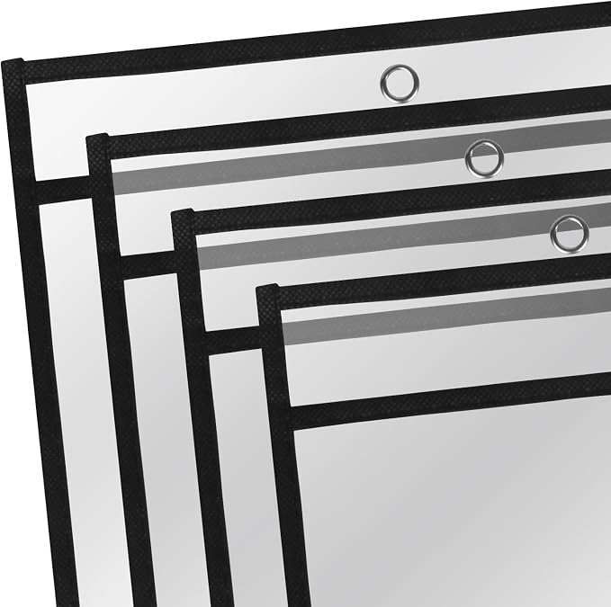Job Ticket Holders 9x12, 30 Pack Sheet Protectors Plastic Paper Sleeves | Heavy Duty 8.5 x 11 Clear Document Protectors Dry Erase Pocket Sleeves for Shop Office Classroom Home School, Black - Image 7