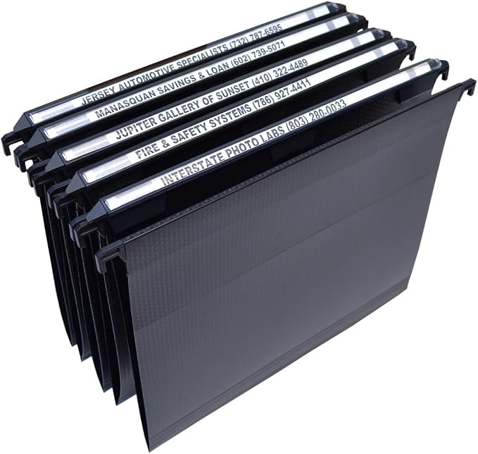 Ultimate Office MagniFile V-Bottom Hanging File Folders, Set of 5 Black | 11" Magnified Lens DOUBLES The Size of File Titles to FIND FILES FAST and Allows for Longer File Descriptions. Letter Size by UltimateOffice