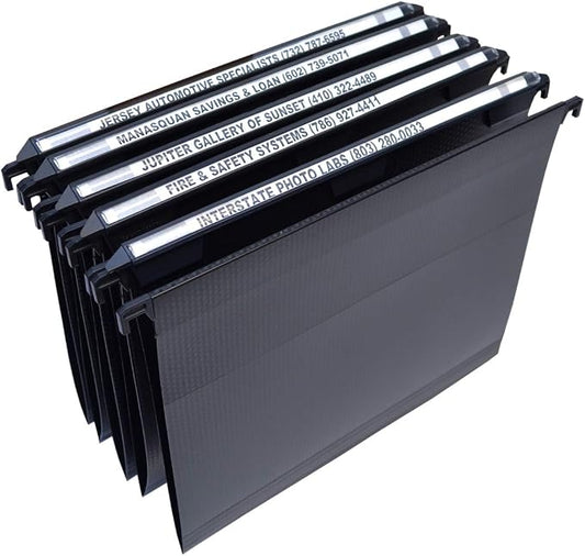 Ultimate Office MagniFile V-Bottom Hanging File Folders, Set of 5 Black | 11" Magnified Lens DOUBLES The Size of File Titles to FIND FILES FAST and Allows for Longer File Descriptions. Letter Size by UltimateOffice