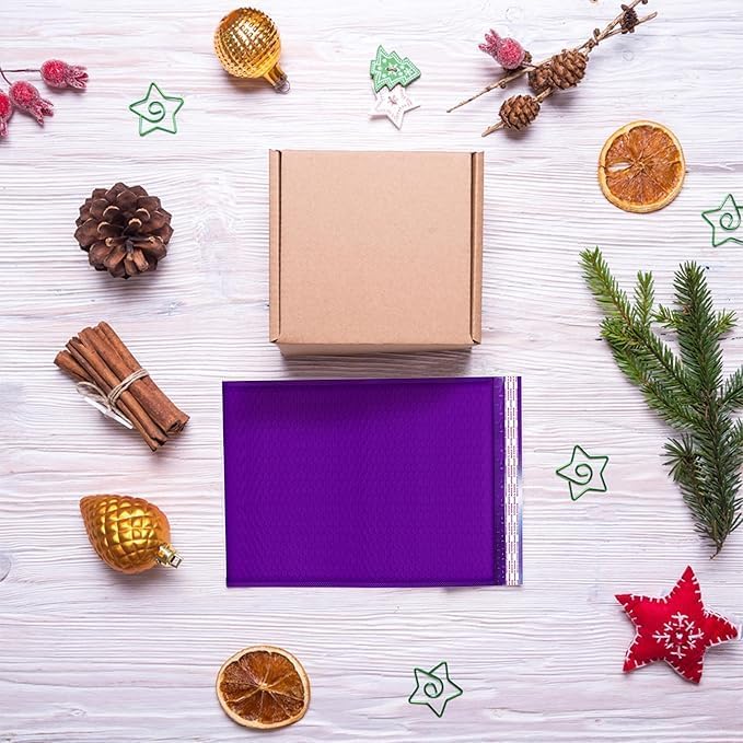 Purple Bubble Mailers 12.5x19, Self Seal Poly Padded Envelopes #6, 100 Pack - Image 6