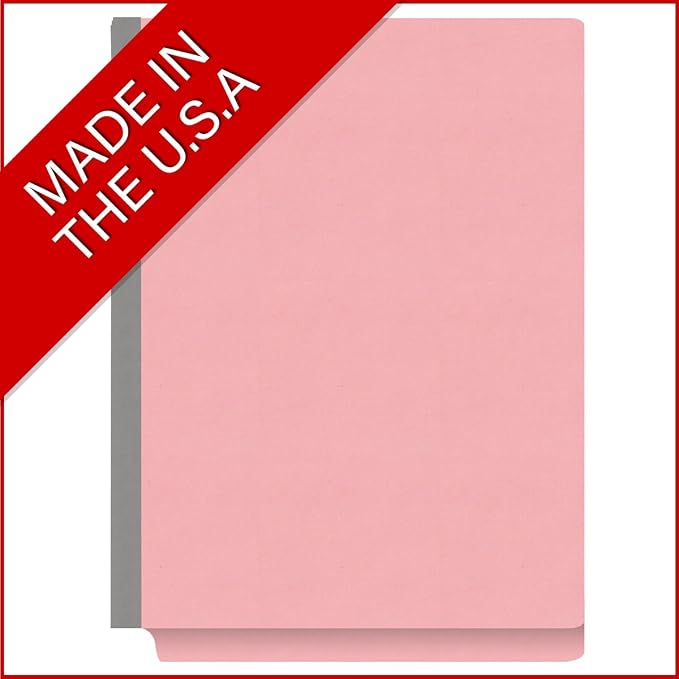 Ecom Folders Heavy Duty Top Tab Classification Folders | Letter Size 18 Pt Stock with 1 Divider | 2/5 Cut Right Position Tab for Medical, Legal and Office Documents | Pink, Box of 10 - Image 5