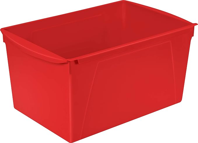 Storex Extra-Large Book Bin, Interlocking Plastic Organizer for Home, Office and Classroom, Assorted Colors, (71126E06C) (Pack of 6) - Image 2