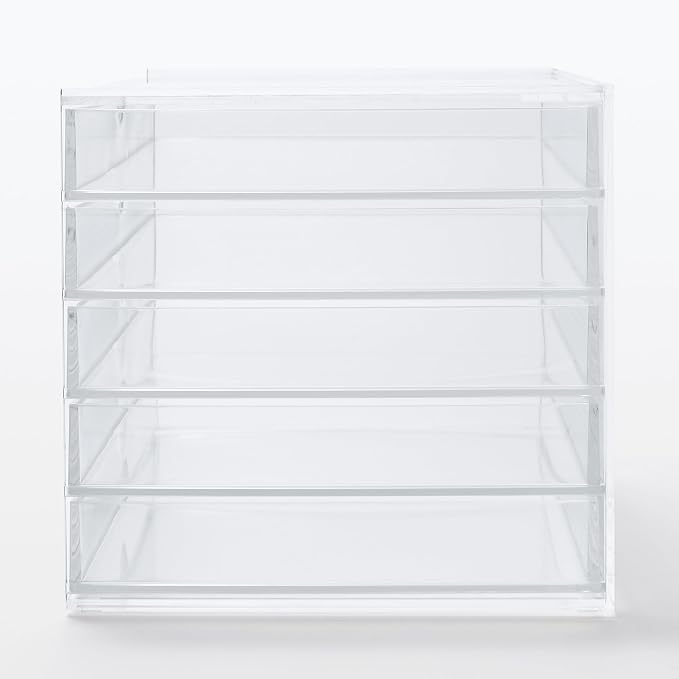 Muji Acrylic 5-Drawer Storage Case, Large, 25.5 cm Width x 17 cm Depth x 16 cm Height - Image 4
