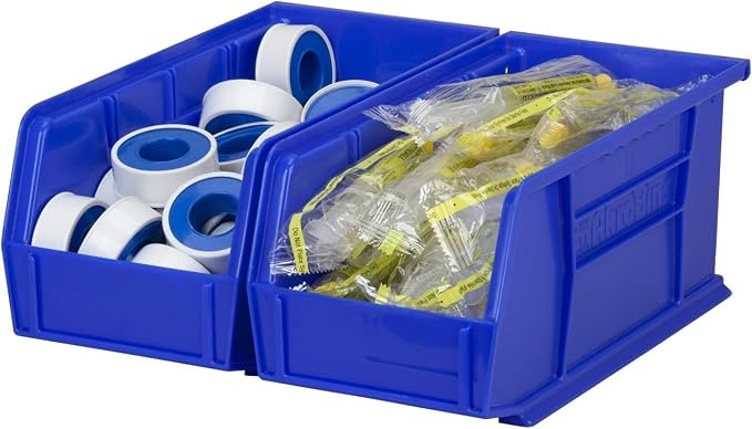 Akro-Mils 30230 AkroBins Plastic Storage Bins, Space-Saving Stackable Bins for Garage, Pantry, Craft Organization, 10.5 "L x 5.5 "W x 5"H, Blue, 12-Pack | Space-Saving Stackable Bins for Garage, Pantry, Craft Organization - Image 10