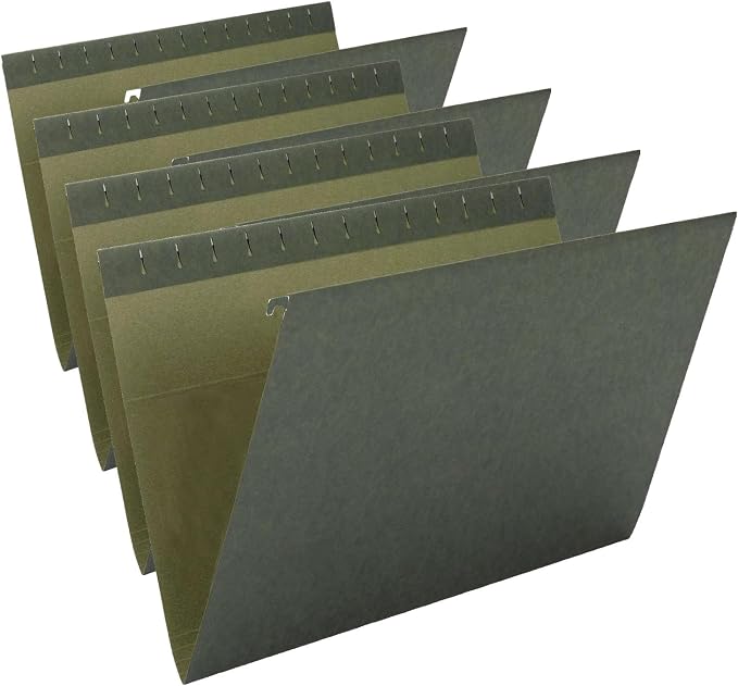 Smead Hanging File Folder, No Tabs, Letter Size, Standard Green, 25 per Box (64010) (Pack of 4) by SMEAD
