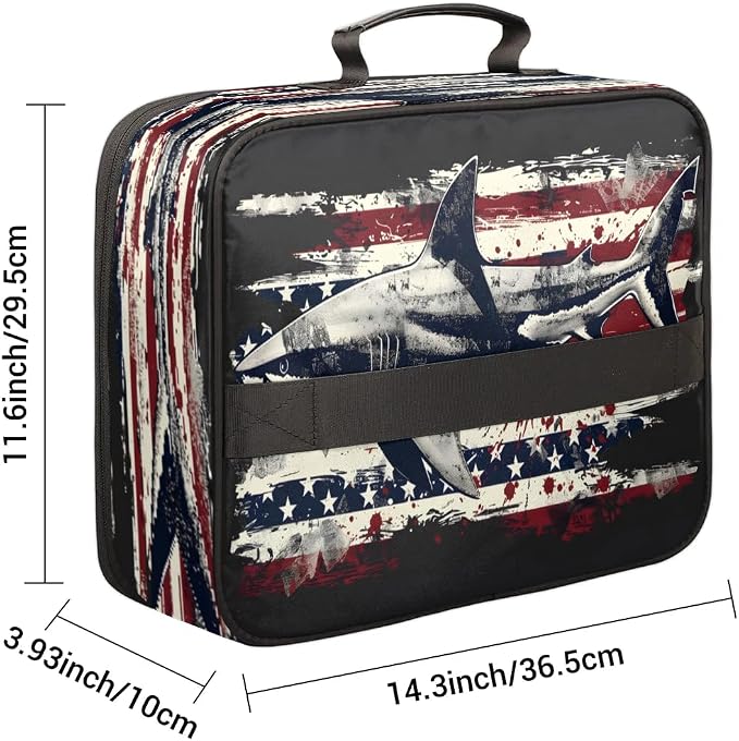 File Organizer Shark Stars Stripes Document Organizer with Handle Portable File Organizer Bag Home Travel Storage Bags for Files Laptop Certificates - Image 3