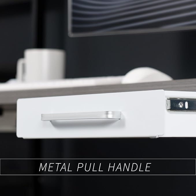 VIVO White 13 x 9 inch Under Desk Storage Drawer, DESK-DR1H-W | Sliding Steel Pull-out Drawer for Office Desk, Pull Handle, Storage Organizer for Sit Stand Workstation, Holds 11 lbs - Image 7