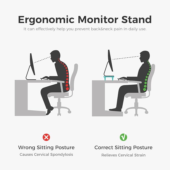 loukin Dual Monitor Stand Riser for Desk, 43.6"×8.2" Computer Stand, Brown | Supports 22 lb, No Installation Required, Water-Resistant Surface, Fits Laptops and Printers, Ergonomic Design - Image 6