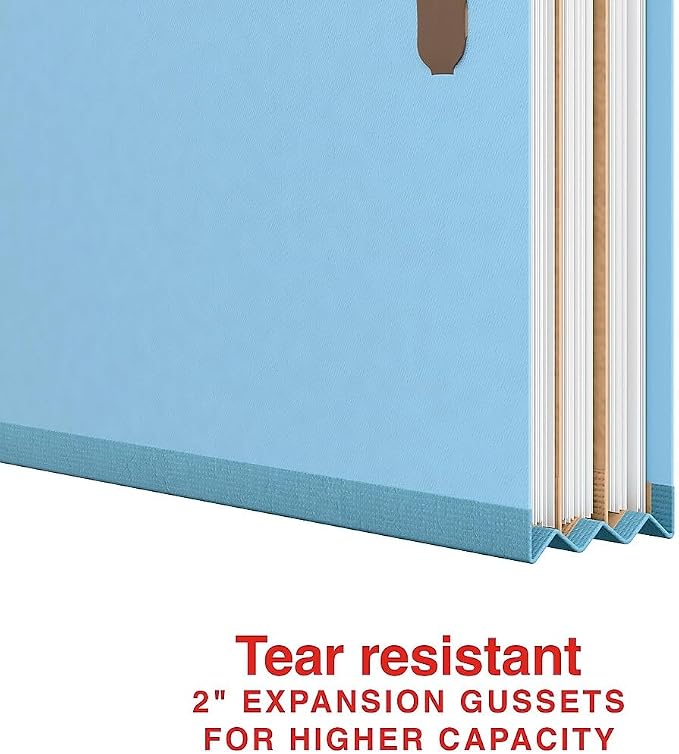 Staples Heavy‑Duty Recycled Classification Folder, Letter Size, 2 Dividers, 2″ Expansion, Light Blue Pressboard, Durable Construction - Image 4