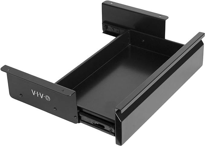 VIVO Black 16 x 9 inch Under Desk Slide Out Drawer, DESK-AC03A-B | No Shell, Sturdy Steel Design, Under Desk Storage, Workstation Organizer for Home Office, Holds 11 lbs by Unknown