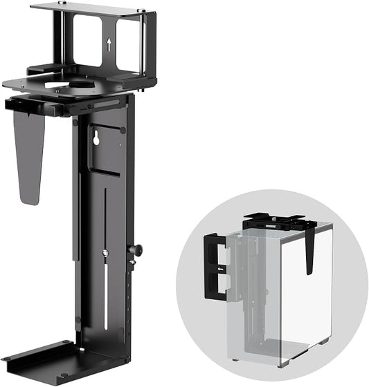 Pholiten Under Desk CPU Mount, 3.94" to 11.61" Wide | Universal Desk Leg CPU Mount, Computer Case CPU Hanger Holder, Table Beam CPU Mount Bracket by PholitenMonitorArm