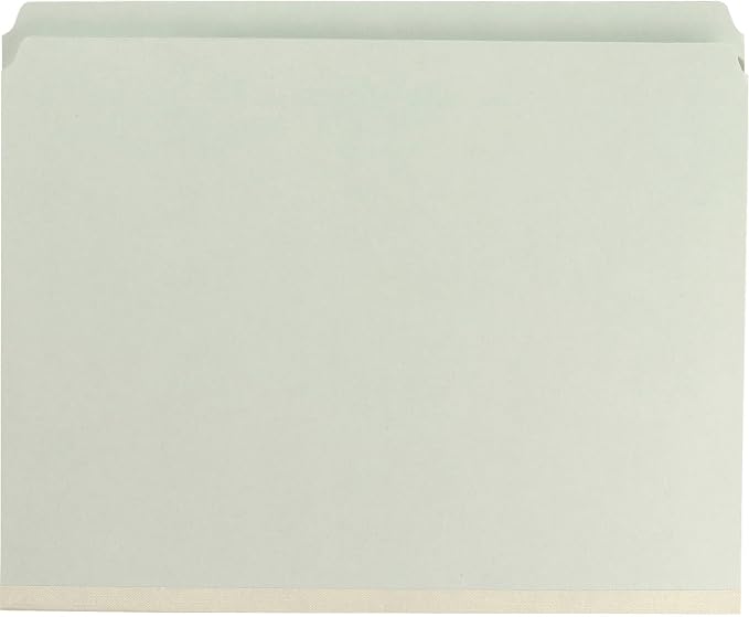 Smead Pressboard Fastener File Folder with SafeSHIELD Fasteners, 2 Fasteners, Straight-Cut Tab, 2" Expansion, Letter Size, Gray/Green, 25 per Box (14910) - Image 6