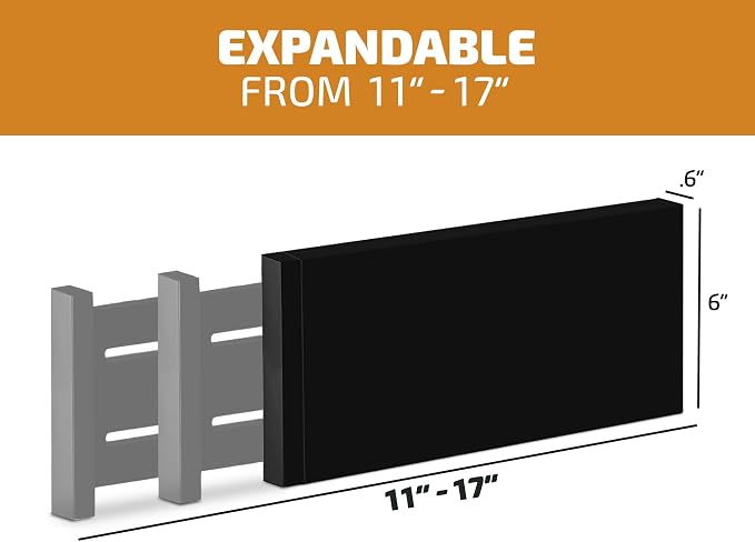 6 Pack Black Drawer Dividers - 6 Inch High for Deep Drawers, Adjustable 11.5 to 17 Inch Expandable Kitchen Drawer Organizer, Spring Loaded Dresser Separator for Clothes, Bedroom, Bathroom, Office - Image 6