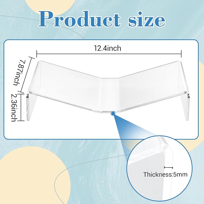 Sintuff Large Acrylic Open Book Display Stand 12.4" W X 7.87" d X 2.36" H, Open Bookstand Holder for Display and Reading Cookbooks, Art Books, Bibles, Magazines - Image 3