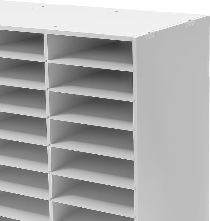 Literature Organizer 36 Slots Desk File Literature Sorter Mailbox Sorter Paper and Mail Organizer Desktop Paper Storage Holder for Home, Office and Classroom (39.4 * 11.8 * 24in, White) - Image 8
