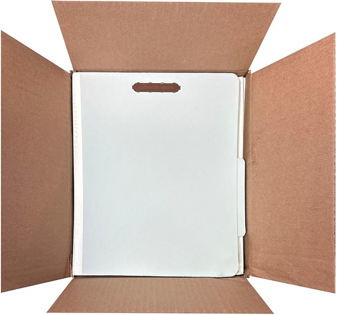 Amazon Basics Sturdy Pressboard Classification File Folders with Fasteners, Dividers, 2" Expansion for Documents Organization, 11.97 x 10.55 inch, Green, 20-Pack - Image 2