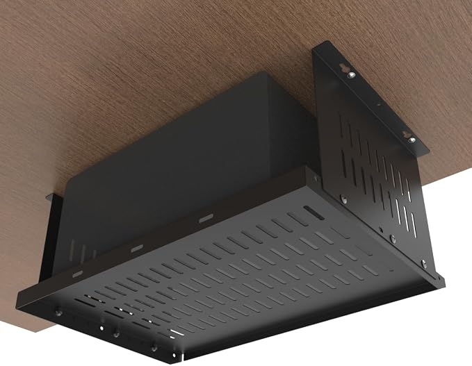 Under Desk Computer Mount for Small Form Factor Computer 6.5"H | Compatible with PlayStation 4, PS4 Slim, PS4 Pro for Under Desk Gaming, W 17.3" x H 6.5" x D 12" (6.5inch High) - Image 3