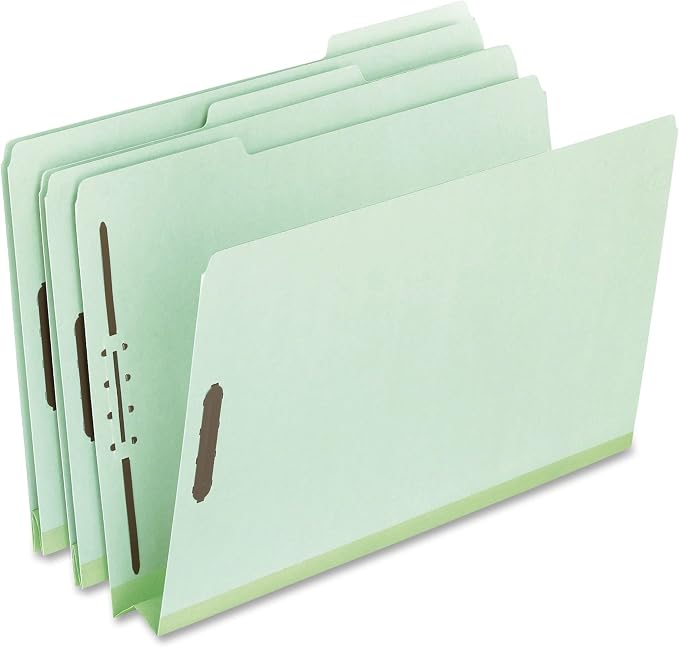 Pendaflex Pressboard Fastener Folders, Letter Size, Light Green, 2" Expansion, 1/3 Cut, 25/BX (17181) - Image 3