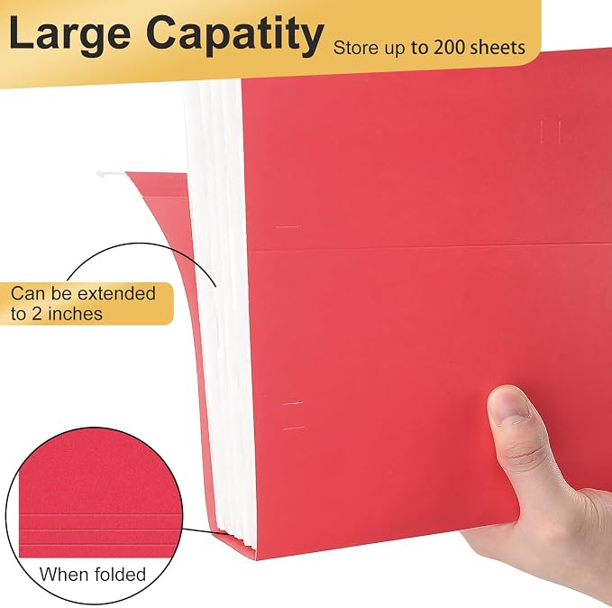 Hanging File Folders Legal Size, 70 Pack File Folders with 1/5 Cut Adjustable tabs, 2" Expansion, Reinforced Hanging Folders Legal Size, Designed for Legal and Law Office File Organization - Image 6