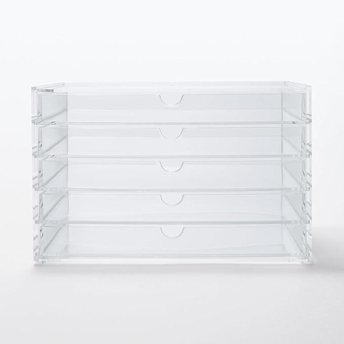 Muji Acrylic 5-Drawer Storage Case, Large, 25.5 cm Width x 17 cm Depth x 16 cm Height - Image 3