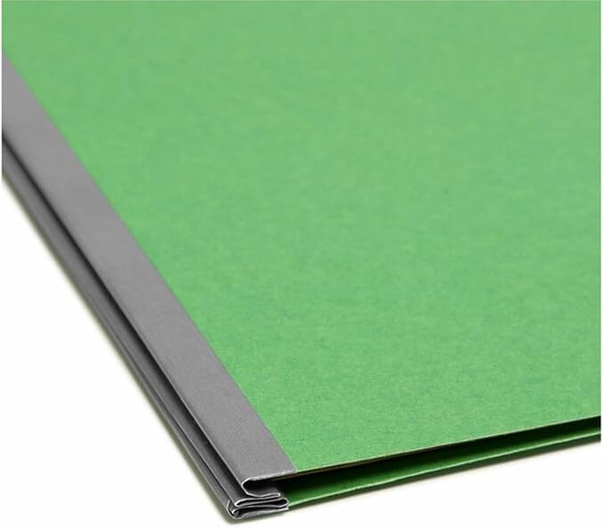 Smead Pressboard Classification File Folder with SafeSHIELD Fasteners, 1 Divider, 2" Expansion, Letter Size, Green, 10 per Box (13733) (Pack of 1) - Image 6